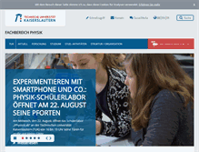 Tablet Screenshot of physik.uni-kl.de