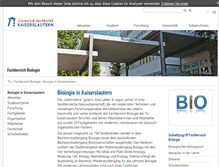 Tablet Screenshot of bio.uni-kl.de